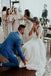 Boho Ivory Chiffon 3/4 Sleeves Two Piece Cheap Wedding Dress DMN88