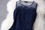 A-line Mini Navy Blue Sleeveless Crew Short Homecoming Dresses With Lace DMD10