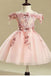 Pink Embroidery Flower Girl Dresses,Tulle Short Girl Dresses DMJ25