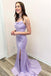 Stunning Spaghetti Straps Backless Floor-length Mermaid Prom Dresses With Split DMP158