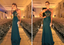 Fashion Dark Green Sheath Beading Sleeveless Long Prom Dresses DM865