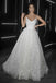 Sparkly Charming V Neck Spaghetti Straps Sequins Off White Prom Dress DMP138