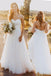 Beach Sweetheart White Wedding Dress with Lace,Casual A Line Wedding Dresses DM109