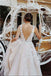 V neck Tulle Lace Long Wedding Dress,Tulle Ball Gown Prom Dress With Appliques DM402