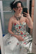 Elegant Strapless Off White A-line Floral Appliques Lace Long Prom Dresses DMP111