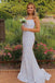 Glittering Mermaid White Long Prom Dresses Evening Party Dresses DMP127