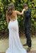 Glittering Mermaid White Long Prom Dresses Evening Party Dresses DMP127