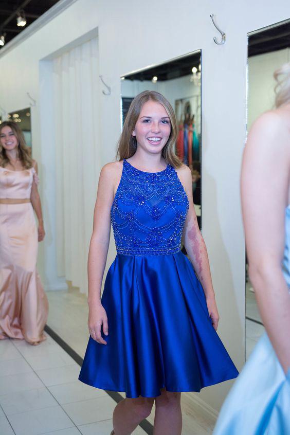 Royal Blue Short Prom Dress Blue Homecoming Dress Short Formal Dresses