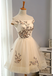 Pink Embroidery Homecoming Dresses,Tulle Short Party Dresses,A Line Prom Dresses DM495