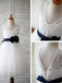 A-line V-neck Sleeveless Appliques Flower Floor-Length Tulle Flower Girl Dresses DM720