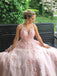 Elegant Pink Ball Gown Prom Dresses With Lace Appliques DMO90