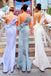 Appliqued Straps Mermaid Bridesmaid Dress with Bow DMN4