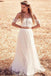 Two Piece Off the Shoulder Cheap Tulle Beach Wedding Dresses DMC93