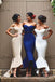 Elegant Mermaid Satin Off-the-Shoulder Sweetheart High Low Bridesmaid Dresses DMD62