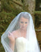 2 Tier Hip Length Blusher Wedding Veils WV6