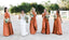 A Line Halter Orange Cheap Long Bridesmaid Dresses DMG57