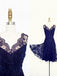 Vintage Short Lace Royal Blue Bridesmaid Dresses,Simple Homecmong Dresses DM330
