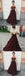 Sexy Halter Dark Burgundy Long Sleeveless Prom Dresses with Appliques DM733