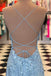 Blue Lace Applique Mermaid Sexy Cheap Long Prom Dress DME39