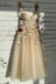 Colorful Pattern Appliques Formal Party Dresses 3D Flowers Straps Prom Dress DM1975