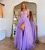 Sweetheart Lilac Long Evening Party Dress Embroidered Butterfly Detachable Sleeves Lavender Prom Dresses DM1977