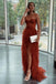 Rust Red Sweetheart Tulle Tiered Prom Dress Long Formal Evening Dress DMP098