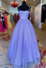 Lavender A Line Spaghetti Straps Long Prom Dresses, Formal Evening Dresses DM1823