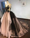 Black Lace V Neck A-line Formal Prom Dress, Long Ball Gown Evening Dresses DMG34
