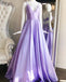 A-Line V-Neck Light Blue Spaghetti Straps Prom Dress with Pockets DMJ10