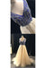 A Line V Neck Beading Tulle Long Prom Dress, Party Dresses DME84