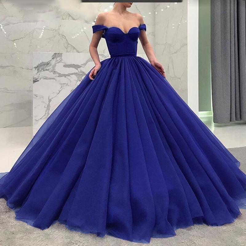 Fashionable Poofy Ball Gown Off the Shoulder Prom Dresses DME58 Demodresses Fashionable Poofy Ball Gown Off the Shoulder Prom Dresses DME58 Demodresses
