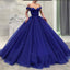 Fashionable Poofy Ball Gown Off the Shoulder Prom Dresses DME58