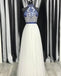 A Line Off White Halter Prom Dresses Cheap Long Formal Party Dress DMJ57