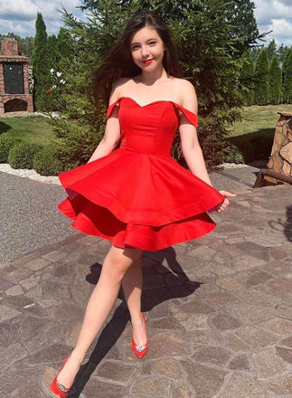 Cute Red Sweetheart Short Prom Dress,Homecoming Dress DMO66