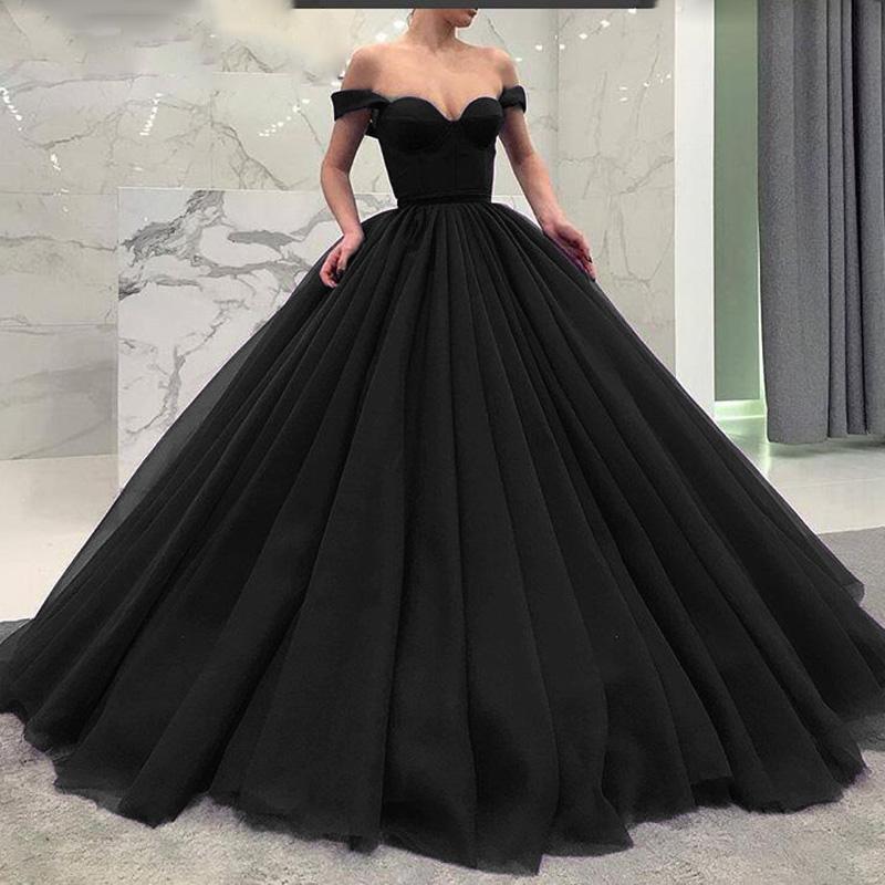 Fashionable Poofy Ball Gown Off the Shoulder Prom Dresses DME58 – Demodresses Fashionable Poofy Ball Gown Off the Shoulder Prom Dresses DME58 – Demodresses