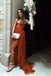 Rust Red Sweetheart Tulle Tiered Prom Dress Long Formal Evening Dress DMP098