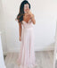 Chiffon A-Line Long Evening Dress, Lace Top Charming Prom Dresses DME24