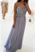 A-Line Spaghetti Straps Floor-Length Prom Dress with Lace Top DMF20