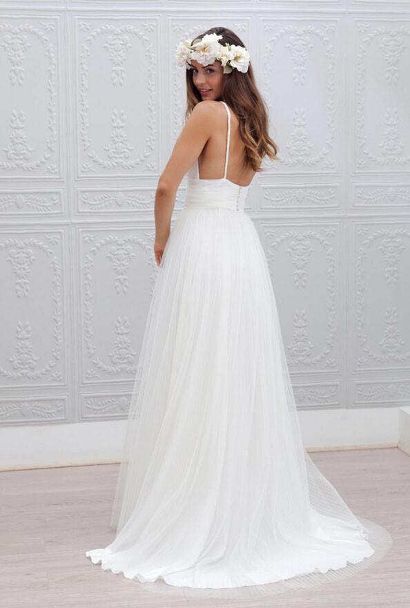 Simple Beach Cheap Wedding Dress,Summer Coast Off White A-line Wedding dresses DM107