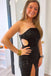 Hot Pink One Shoulder Cap Sleeves Sequined Long Prom Party Dress DMP274