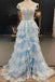 Light Blue Corset Lace Tiered Tulle Long Formal Prom Dress Evening Dresses DMP315