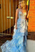 Light Blue Corset Lace Tiered Tulle Long Formal Prom Dress Evening Dresses DMP315