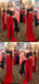 Black Lace One Shoulder Red Sexy Prom Dress,Long Party Dresses DME54
