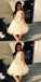 Cute A-Line Sleeveless Tulle Short Homecoming Dress with Lace Top DMD88
