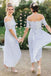 A-Line Off-the-Shoulder Short Sleeve Pleated Chiffon Bridesmaid Dress with Lace DMI45