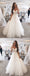 Elegant A-Line Spaghetti Straps Long Tulle Wedding Dress with Appliques DMF1