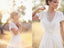 Charming A-Line Ivory  V-Neck Chiffon Wedding Dresses,Cheap Bridal Dress DMJ5