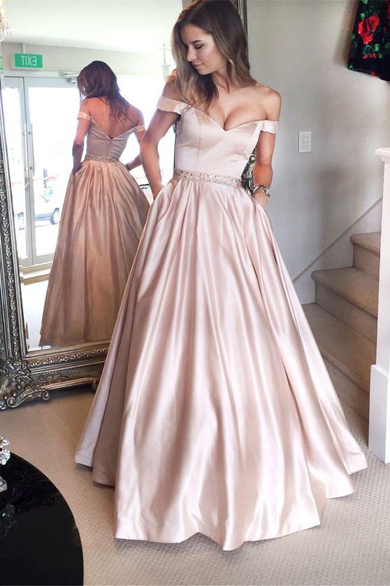 stunning A Line Pink Burgundy Prom Dresses With Pockets, Long Evening Party Dresses DM103