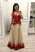 A Line Tulle Long Prom Dress With Red Appliques,Junior Party Prom Dresses DMI15