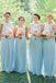 Cheap Bridesmaid Dress,Light Sky Blue Bridesmaid Dresses,Chiffon Bridesmaid Dress,Long Bridesmaid Dress,Lace Bridesmaid Dresses